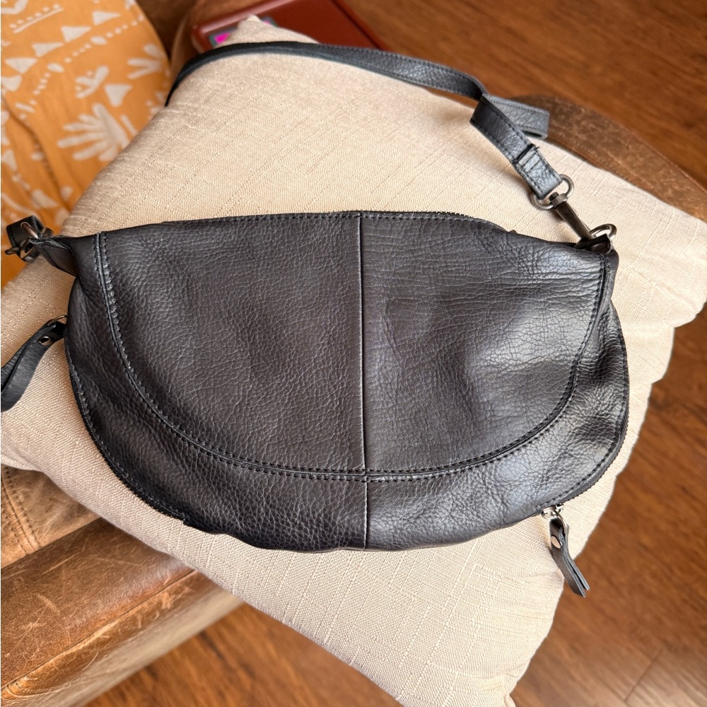 Latico CROSBY Black Leather Crossbody Bag